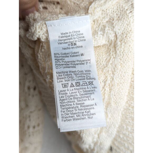 NWT Madewell Scalloped-Trim Sweater Tee Size S Sand Beige Crochet Boho Indie - Picture 13 of 13